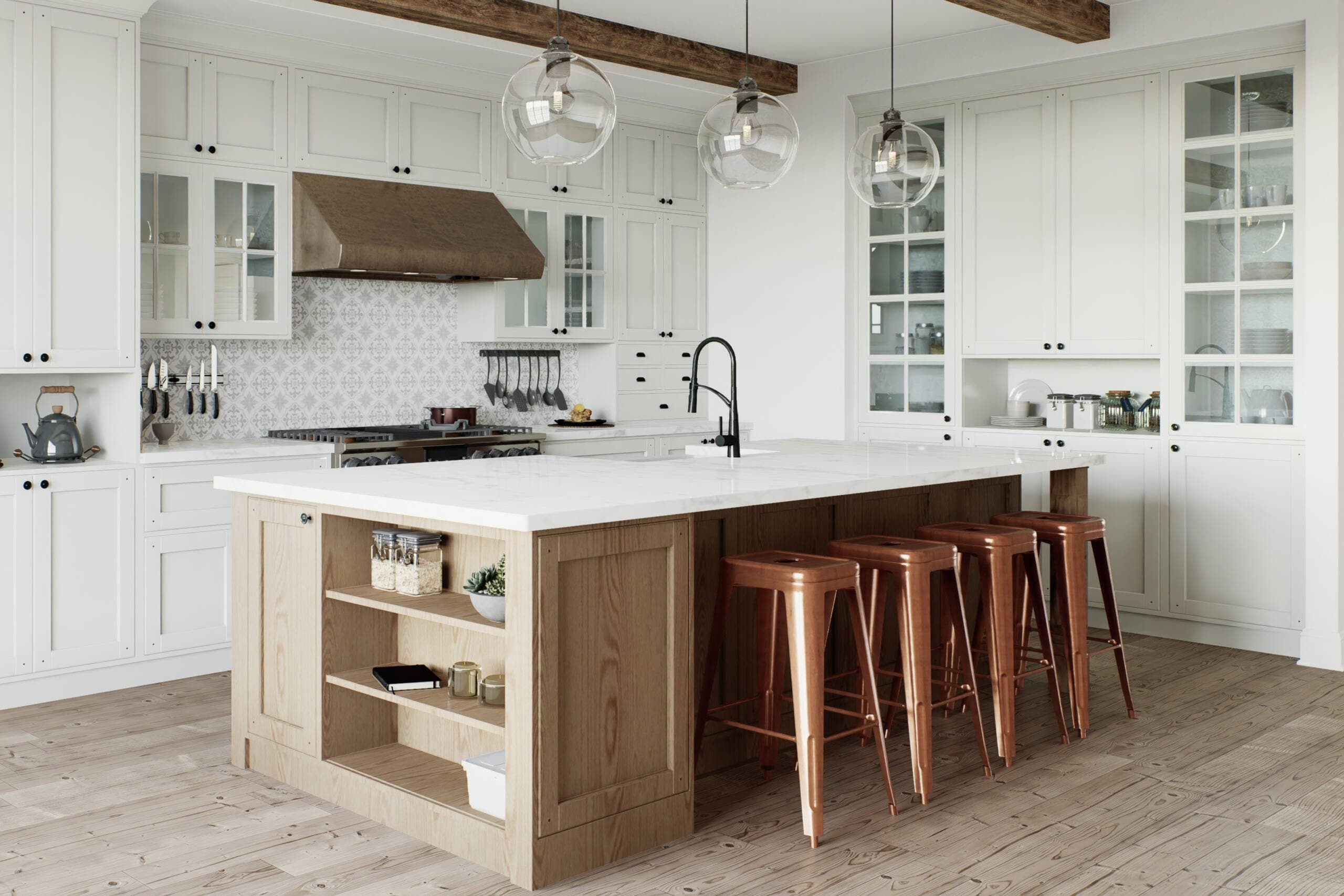Light layered luxury kitchen remodel in Southlake, Texas